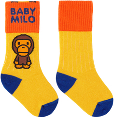 Желтые детские носки BAPE Kids Milo