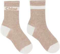 Детские бежевые носки с эффектом металлик Бежевый меланж Chloe