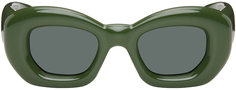 Зеленые блестящие темные солнцезащитные очки в форме бабочки LOEWE