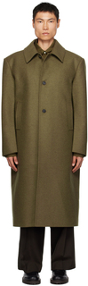 Однобортное пальто цвета хаки Recto