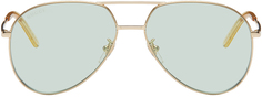 Золотые солнцезащитные очки-авиаторы Gucci