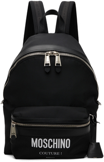 Черный рюкзак с принтом Moschino