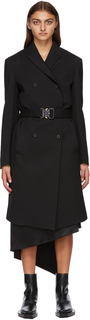 Черное двойное пальто с пряжкой 1017 ALYX 9SM