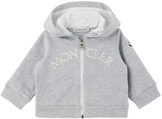 Baby Grey Толстовка на молнии Серая Moncler Enfant