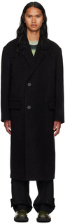 Черное пальто с поясом Wooyoungmi