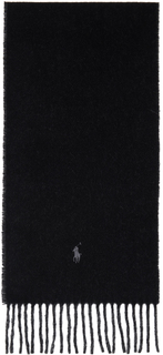 Черный классический шарф Polo Ralph Lauren