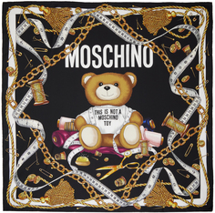 Черный шарф Sartorial Teddy Bear Fantasy Moschino