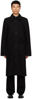 Черное пальто со вставками Edward Cuming