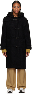 Черное пальто-тоггл LOW CLASSIC