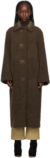 Коричневое двустороннее пальто из искусственной дубленки Stand Studio Kenca