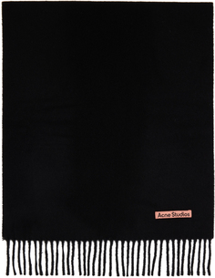 Черный шарф с бахромой Acne Studios