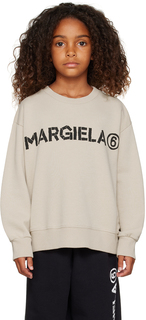 MM6 Maison Margiela Kids Бежевый свитшот с принтом