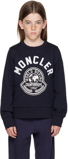 Moncler Enfant Kids Темно-синяя толстовка с мотивом