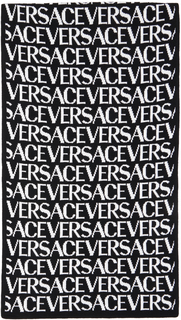Черный шарф с логотипом Versace