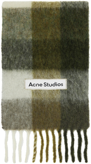 Шарф в клетку темно-серого и зеленого цветов Acne Studios