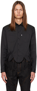 Эксклюзивная черная корсетная рубашка SSENSE Juntae Kim