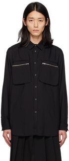 Черная рубашка с карманом на молнии UNDERCOVER