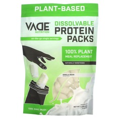 Пакетики с растворимым белком, 100% заменитель растительной пищи, ваниль, 602 г (1,33 фунта), Vade Nutrition