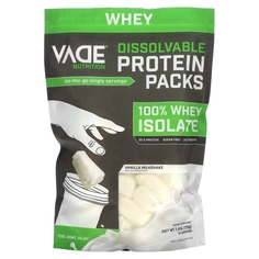 Пакетики с растворимым белком, 100% изолят сыворотки, ванильный молочный коктейль, 720 г (1,6 фунта), Vade Nutrition