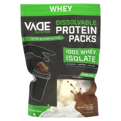 Пакетики с растворимым протеином, 100% изолят сыворотки, шоколадный и ванильный молочный коктейль, 735 г (1,6 фунта), Vade Nutrition