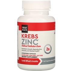 Krebs Zinc, 60 растительных капсул, Vibrant Health