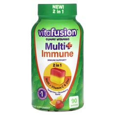 Жевательные мармеладки для иммунитета Multi +, с мандарином и клубникой, 90 жевательных таблеток, VitaFusion