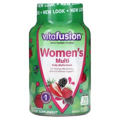 Мультивитаминный комплекс для женщин, вкус натуральных ягод, 70 жевательных таблеток, VitaFusion