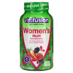 Жевательные витамины для женщин, натуральные ягодные вкусы, 150 жевательных таблеток, VitaFusion