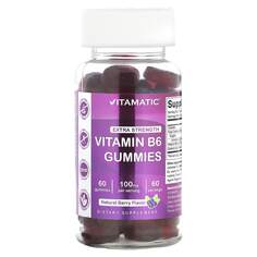 Витамин B6, повышенная сила действия, ягоды, 50 мг, 60 жевательных таблеток, Vitamatic
