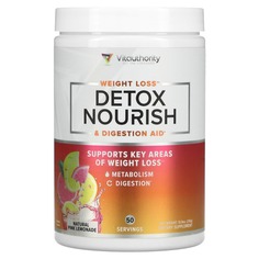Detox Nourish, средство для снижения веса и поддержки пищеварения, натуральный розовый лимонад, 310 г (10,9 унции), Vitauthority