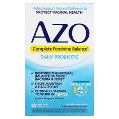 Complete Feminine Balance, ежедневный пробиотик для женщин, 30 капсул для приема один раз в день, Azo