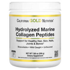 Гидролизованные пептиды морского коллагена, без добавок, 200 г (7,05 унции), California Gold Nutrition