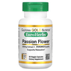 EuroHerbs, пассифлора, 250 мг, 60 растительных капсул, California Gold Nutrition
