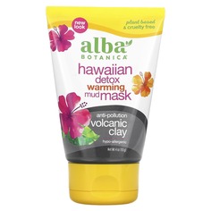 Hawaiian Detox согревающая грязевая маска, 113 г (4 унции), Alba Botanica