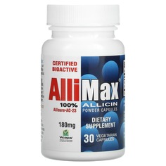 Капсулы с порошком 100%-ного аллицина, 180 мг, 30 капсул в растительной оболочке, Allimax