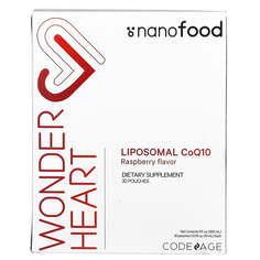 Nanofood, Wonder Heart, липосомальный коэнзим Q10, малина, 30 пакетиков по 10 мл (0,3 жидк. Унции), Codeage