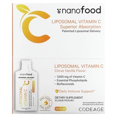 Липосомальный витамин C, цитрусовая ваниль, 1000 мг, 32 пакетика по 15 мл (0,5 жидк. Унции), Codeage