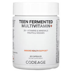 Ферментированный мультивитаминный комплекс для подростков, 25+ витаминов, минералы, 60 капсул, Codeage