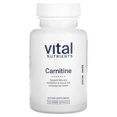 Карнитин, 60 веганских капсул, Vital Nutrients