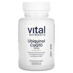 Убихинол коэнзим Q10, 100 мг, 60 мягких таблеток, Vital Nutrients