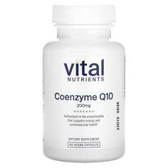 Коэнзим Q10, 200 мг, 60 веганских капсул, Vital Nutrients