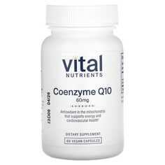 Коэнзим Q10, 60 мг, 60 веганских капсул, Vital Nutrients