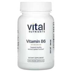 Витамин B6`` 100 веганских капсул, Vital Nutrients