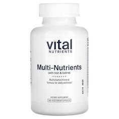 Мультиэлементы (с железом и йодом), 180 вегетарианских капсул, Vital Nutrients