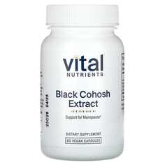 Экстракт черного кохоша, 60 веганских капсул, Vital Nutrients