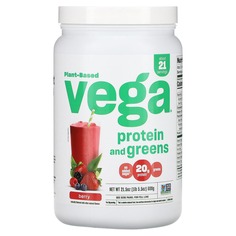 Растительный белок и зелень, ягоды, 609 г (1 фунт 5,5 унции), Vega