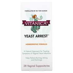 Yeast Arrest, здоровье влагалища, 28 вагинальных суппозиториев, Vitanica