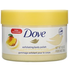 Отшелушивающий скраб для тела, измельченный миндаль и масло манго, 298 г (10,5 унции), Dove