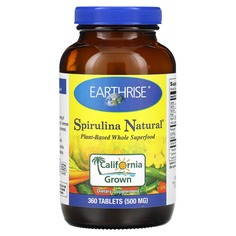 Spirulina Natural, добавка со спирулиной, 500 мг, 360 таблеток, Earthrise