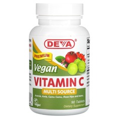 Веганский витамин C, из нескольких источников, 90 таблеток, Deva